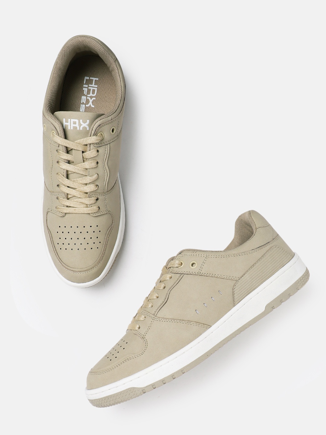 

HRX by Hrithik Roshan Men Club Culture Sneakers, Beige