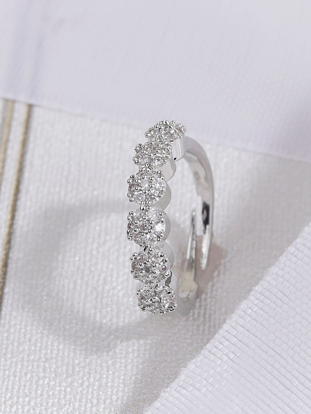 

AccessHer Silver-Plated AD-Studded Ring