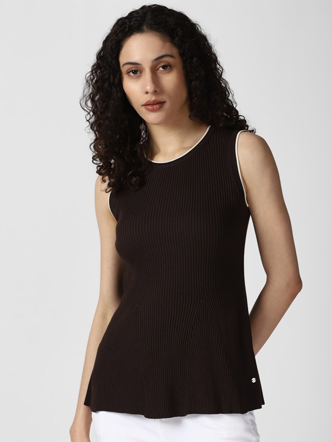 

Van Heusen Woman Ribbed Formal Top, Brown