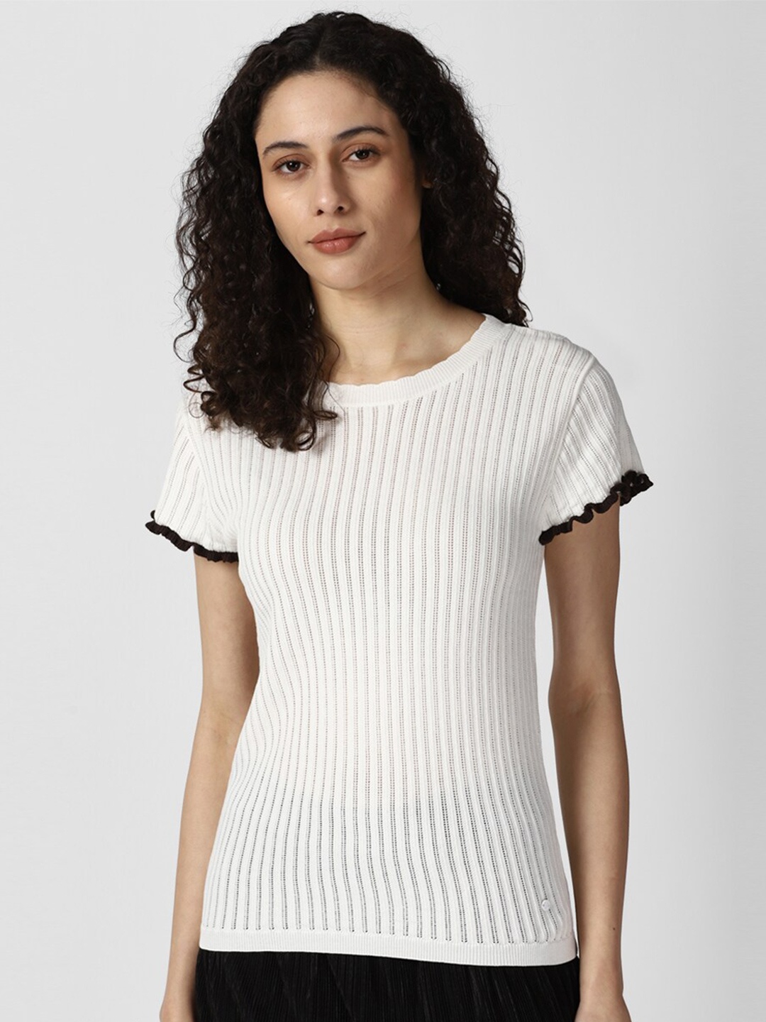 

Van Heusen Woman Ribbed Formal Fitted Top, White