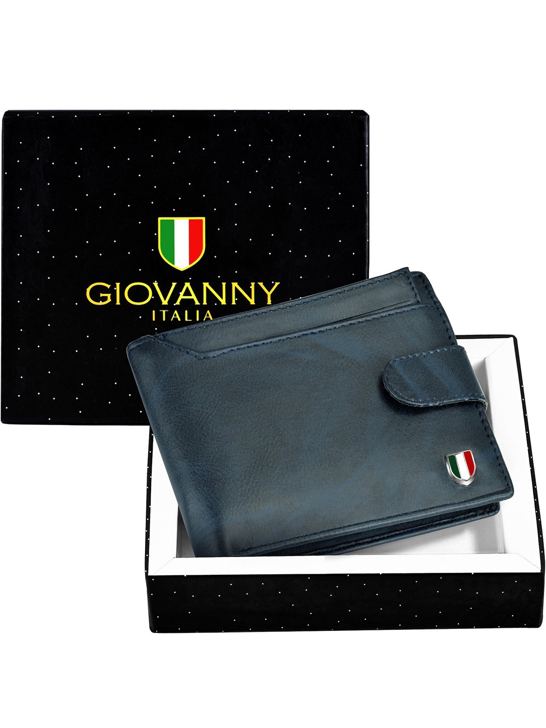 

GIOVANNY Men Leather Two Fold Wallet, Blue