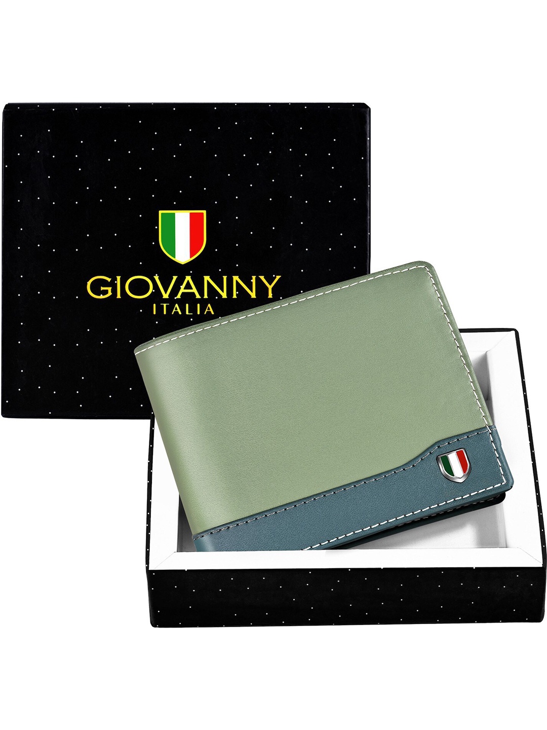 

GIOVANNY Men Two Fold Wallet, Green