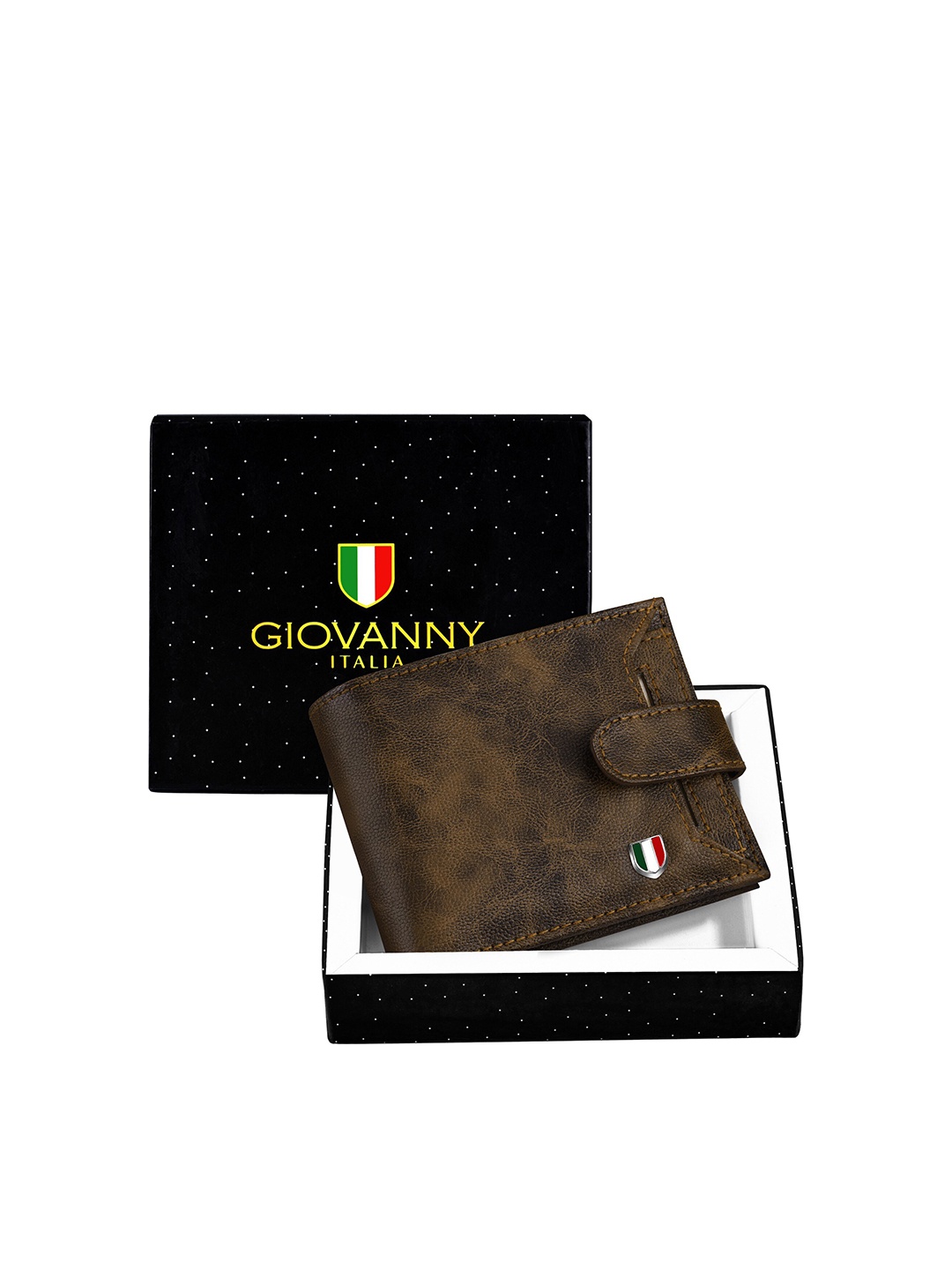 

GIOVANNY Men Two Fold Wallet, Brown