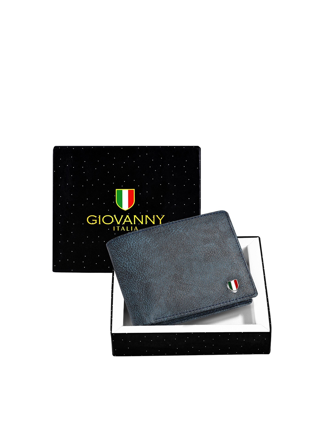 

GIOVANNY Men Leather Two Fold Wallet, Blue