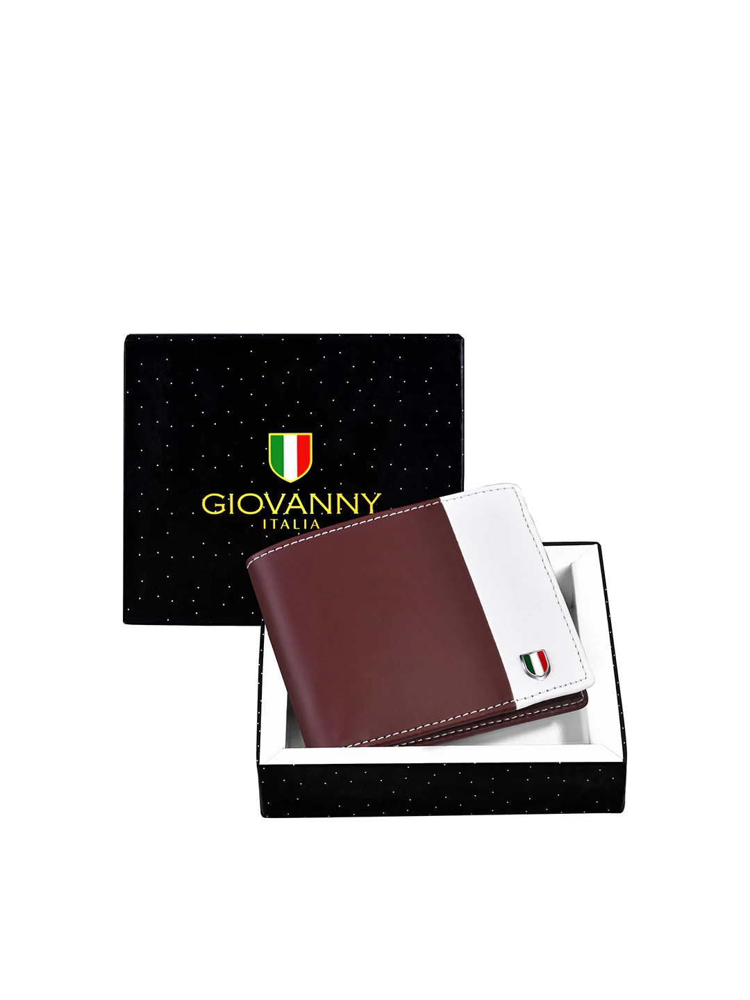 

GIOVANNY Men Leather Two Fold Wallet, Maroon