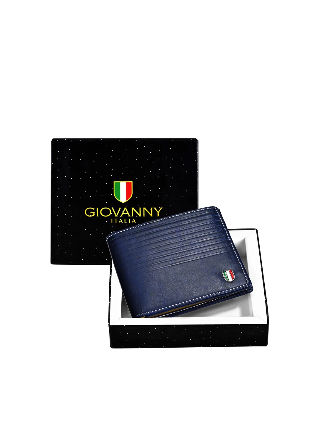 

GIOVANNY Men Leather Two Fold Wallet, Blue