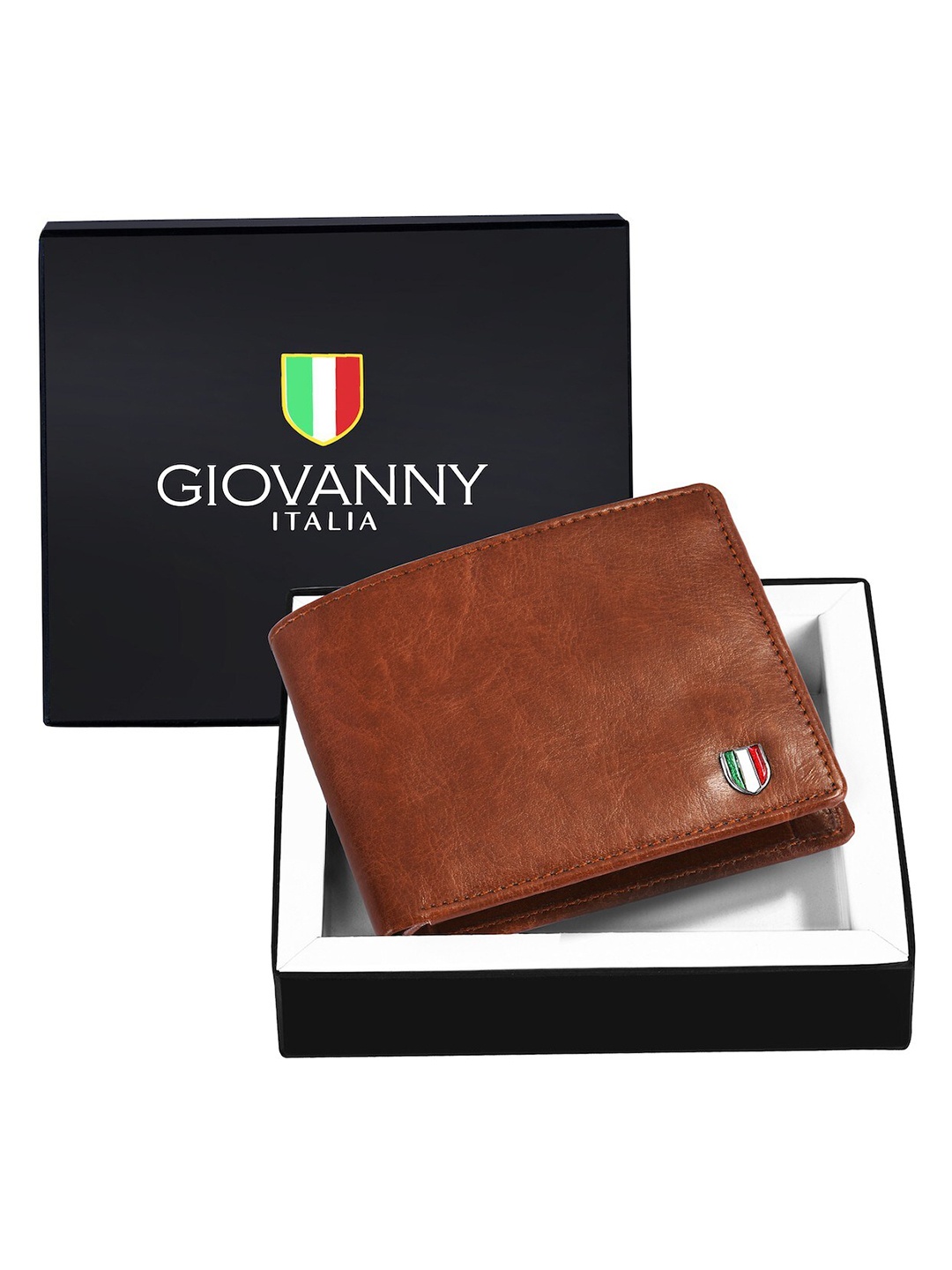 

GIOVANNY Men Two Fold Wallet, Tan