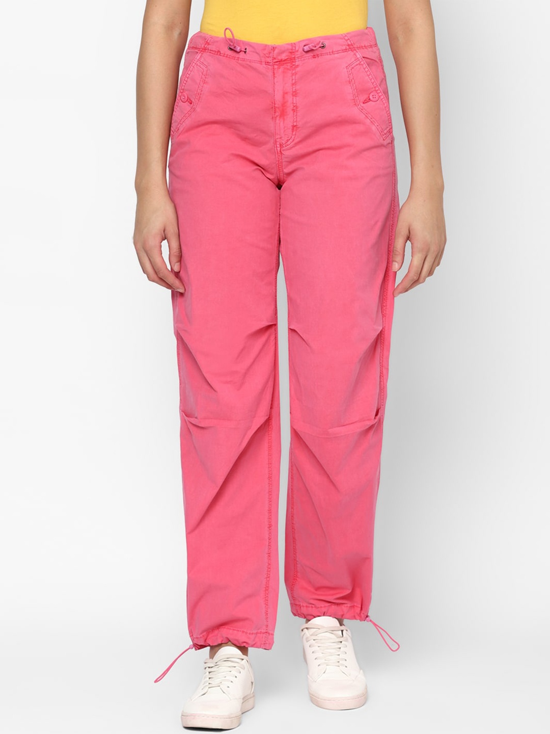 

AMERICAN EAGLE OUTFITTERS Women Mid Rise Regular Trousers, Pink