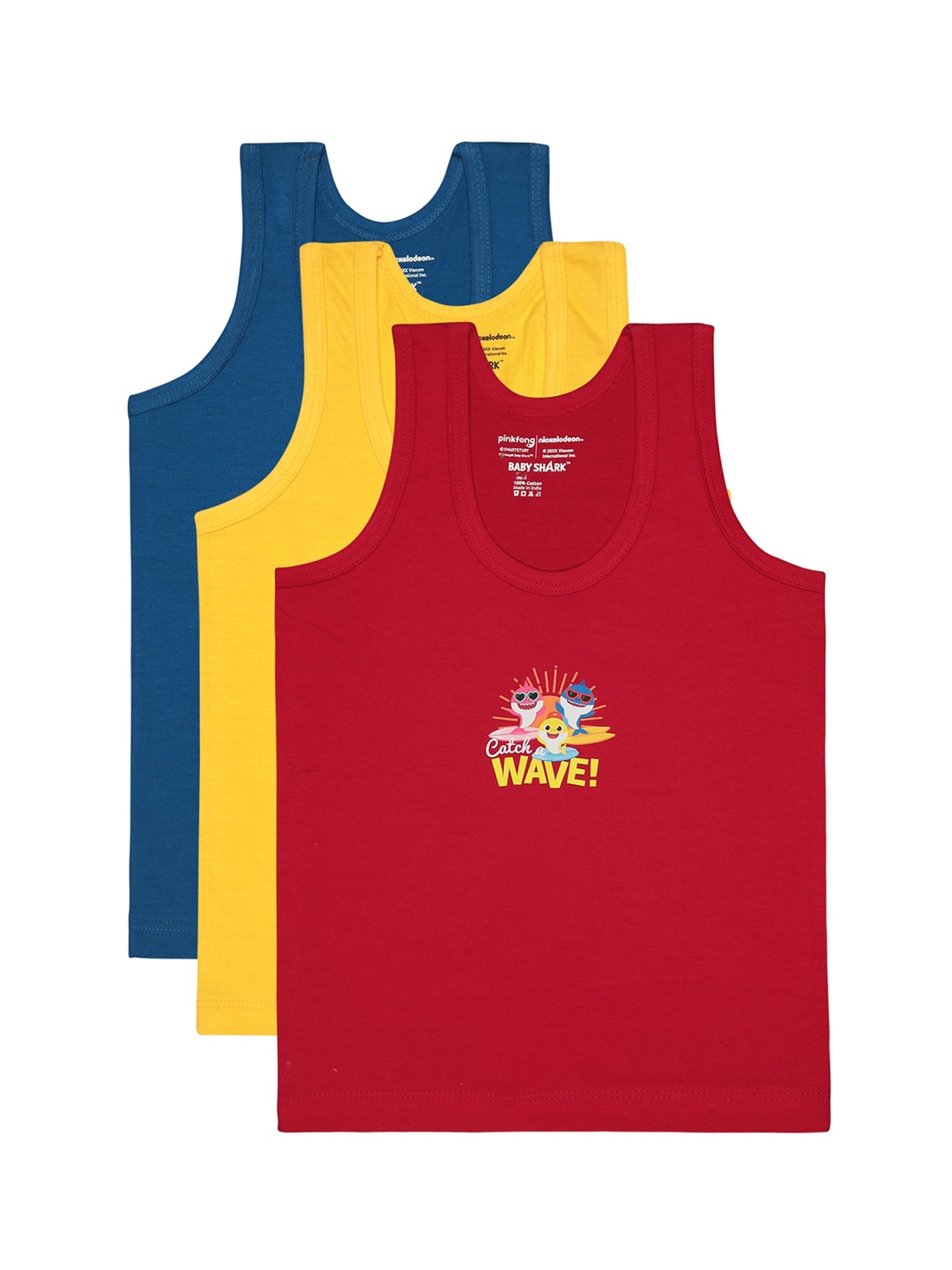 Bodycare Kids Boys Pack Of 3 Assorted Cotton Innerwear Vests IIBN1175-PK001