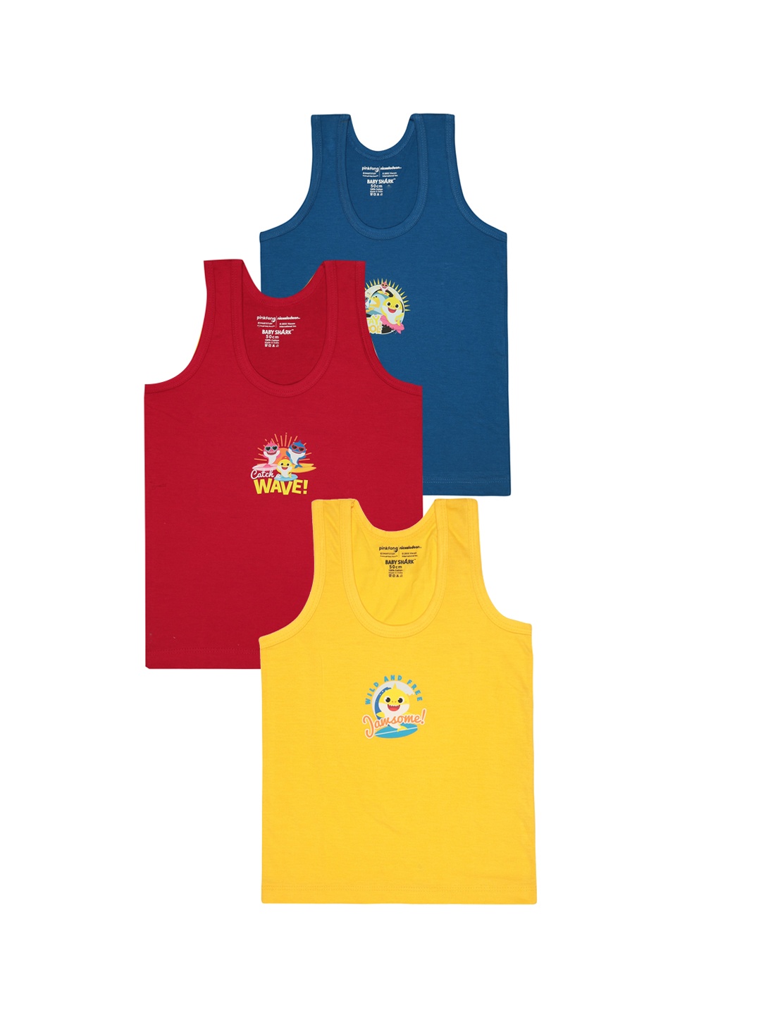 Bodycare Kids Boys Pack Of 3 Assorted Cotton Innerwear Vests IIBN1175-PK004