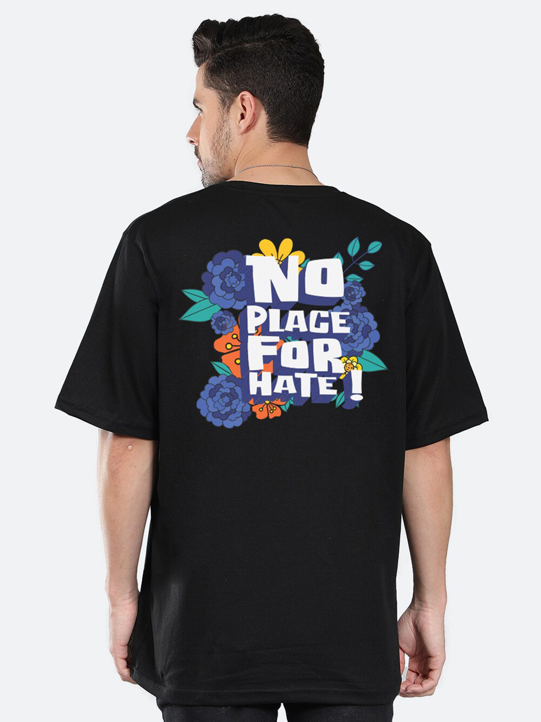 

Mad Over Print Floral Printed Cotton Oversized T-shirt, Black