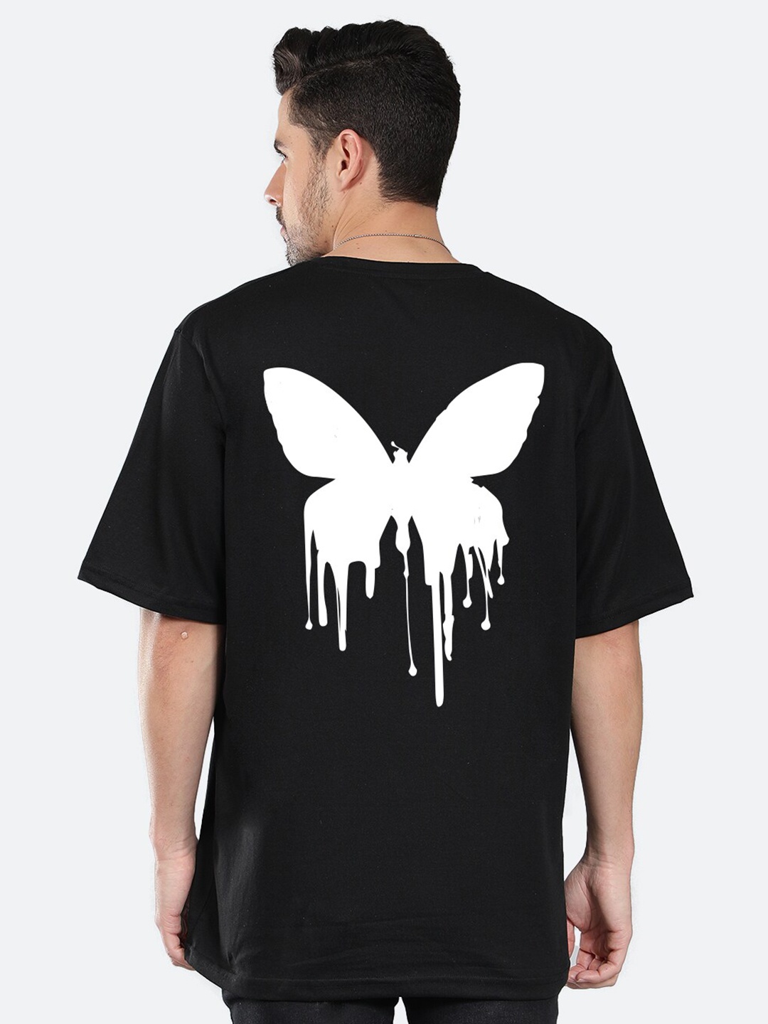 

Mad Over Print Graphic Printed Cotton Oversized T-shirt, Black