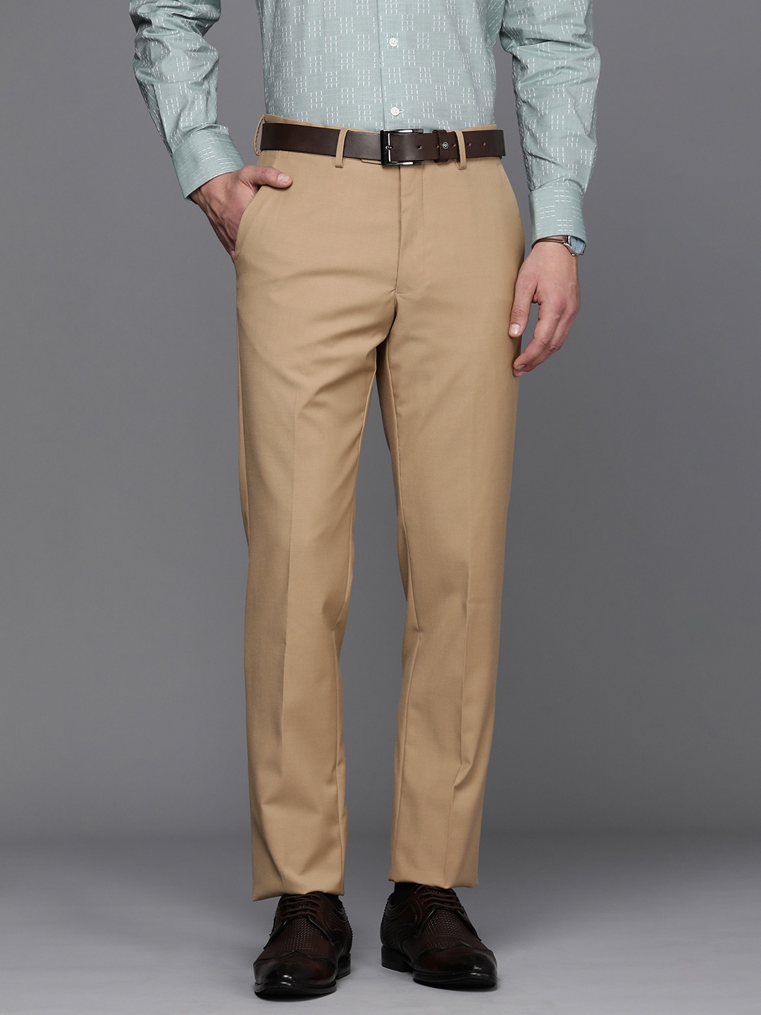 

Luxure by Louis Philippe Men Slim Fit Trousers, Beige