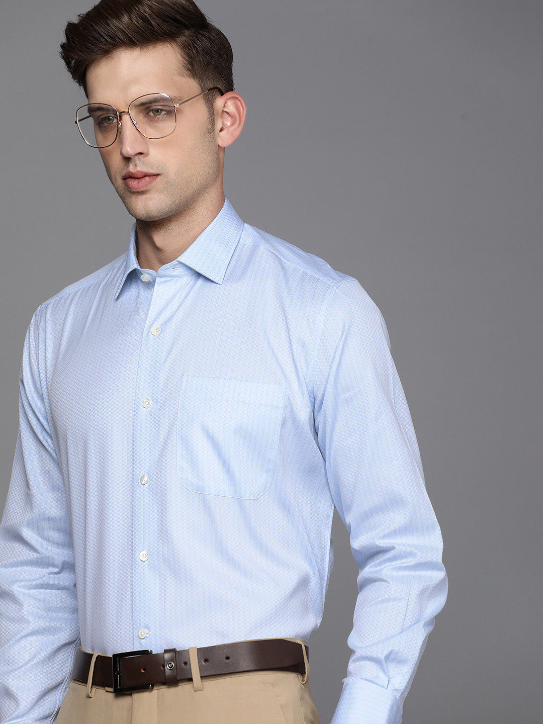 

Luxure by Louis Philippe Men Opaque Formal Shirt, Turquoise blue