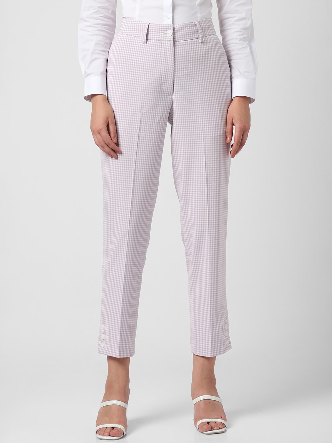 

Van Heusen Woman Mid Rise Slim Fit Plain Trousers, Purple