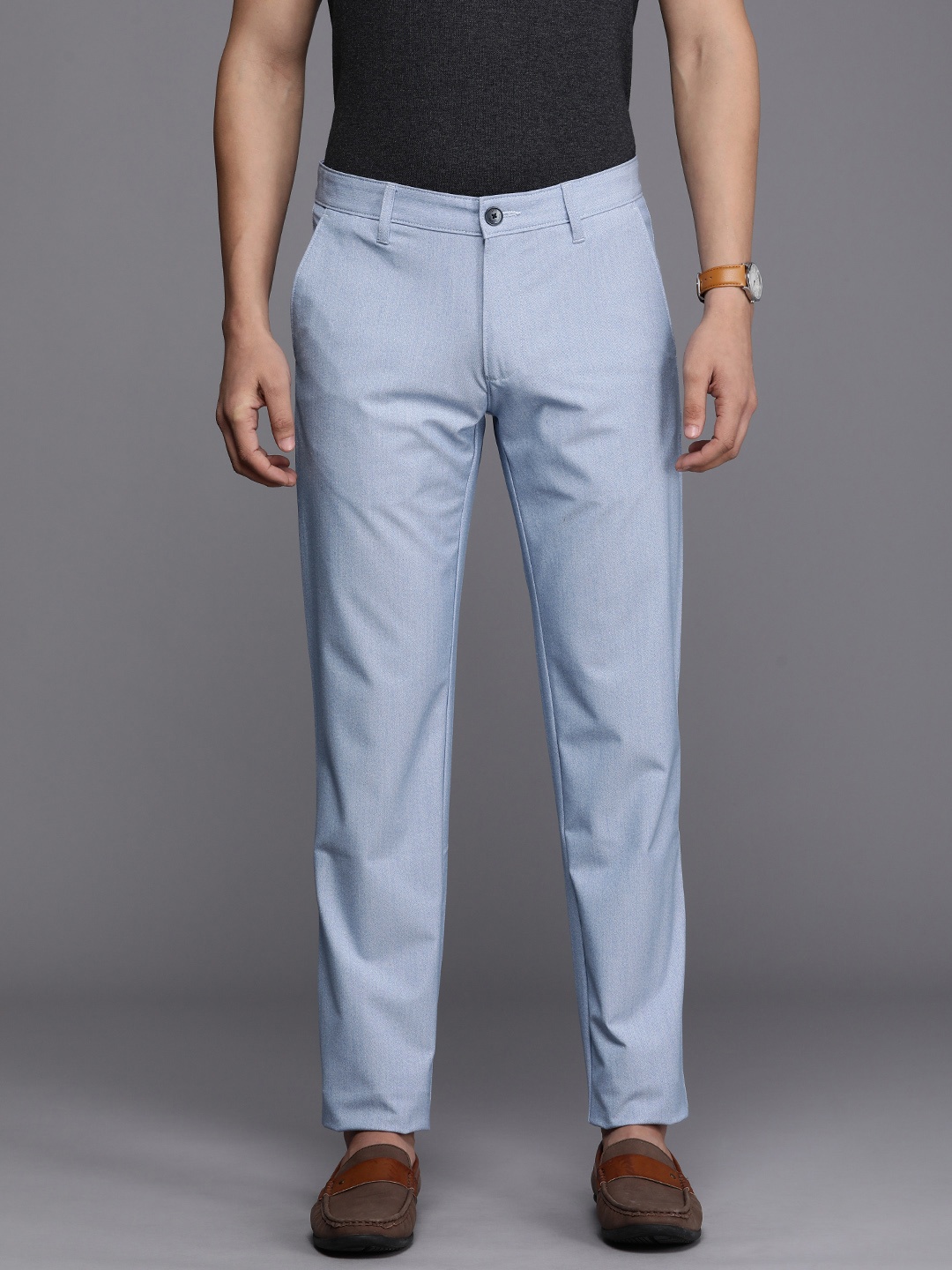 

Louis Philippe Sport Men Solid Slim Fit Chinos Trousers, Turquoise blue