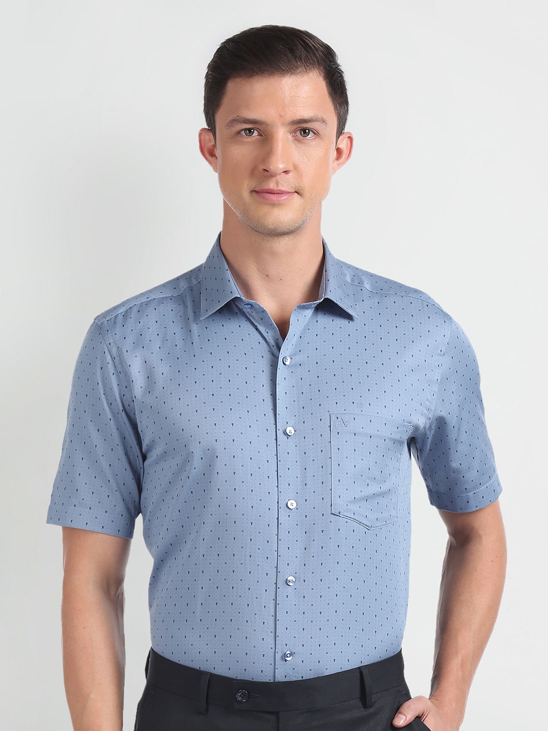 

Arrow Micro Ditsy Printed Pure Cotton Formal Shirt, Blue