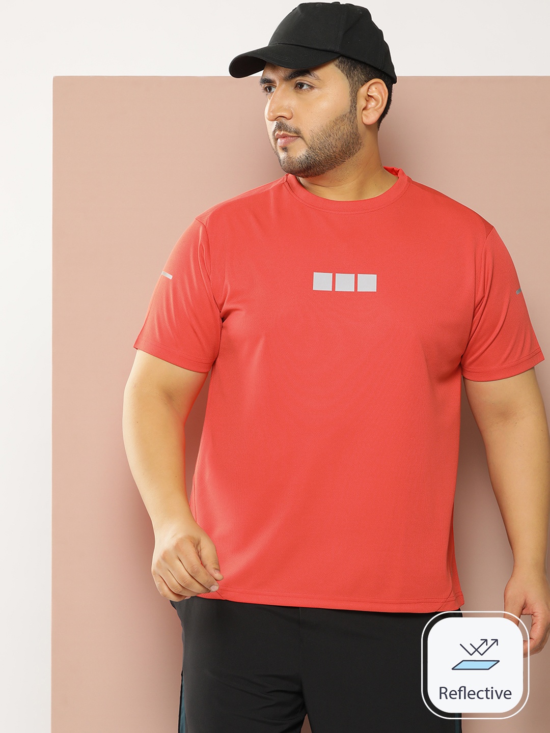 

Sztori Men Plus Size Printed Regular Fit T-shirt, Red