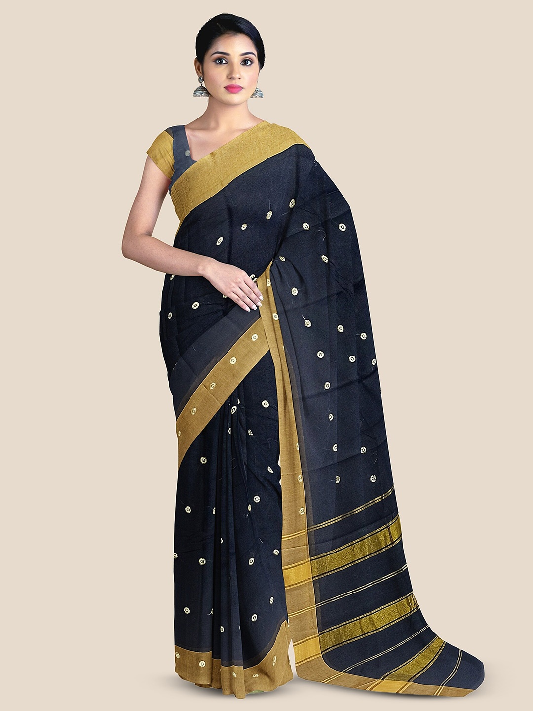 

The Chennai Silks Woven Design Sambalpuri Saree, Black