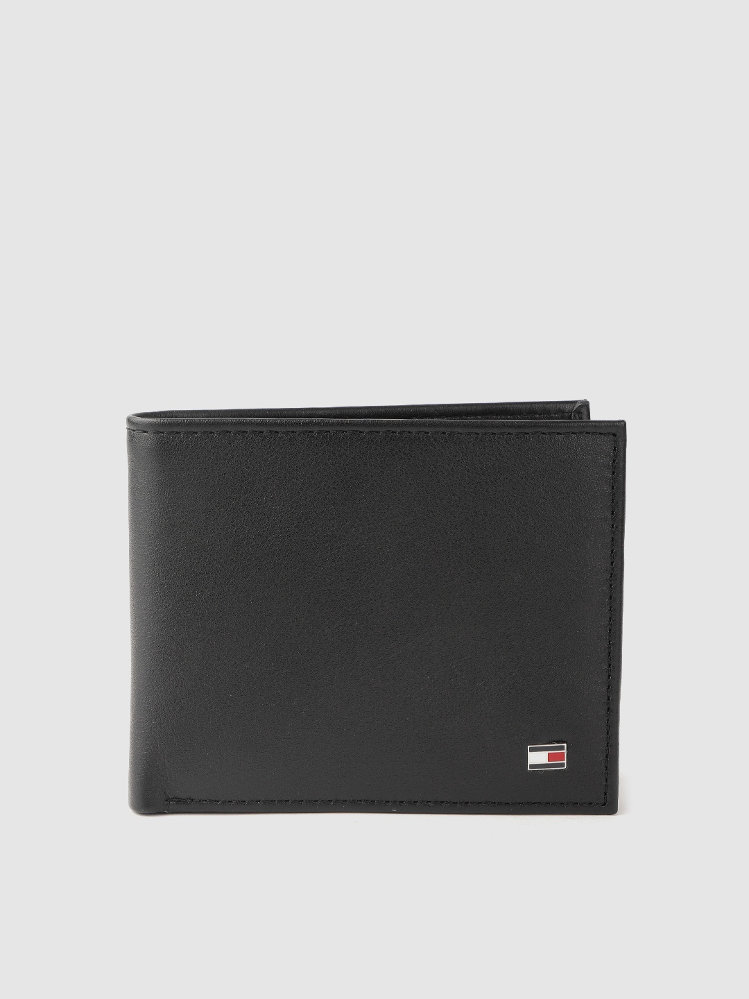 

Tommy Hilfiger Men Black Solid Two Fold Wallet