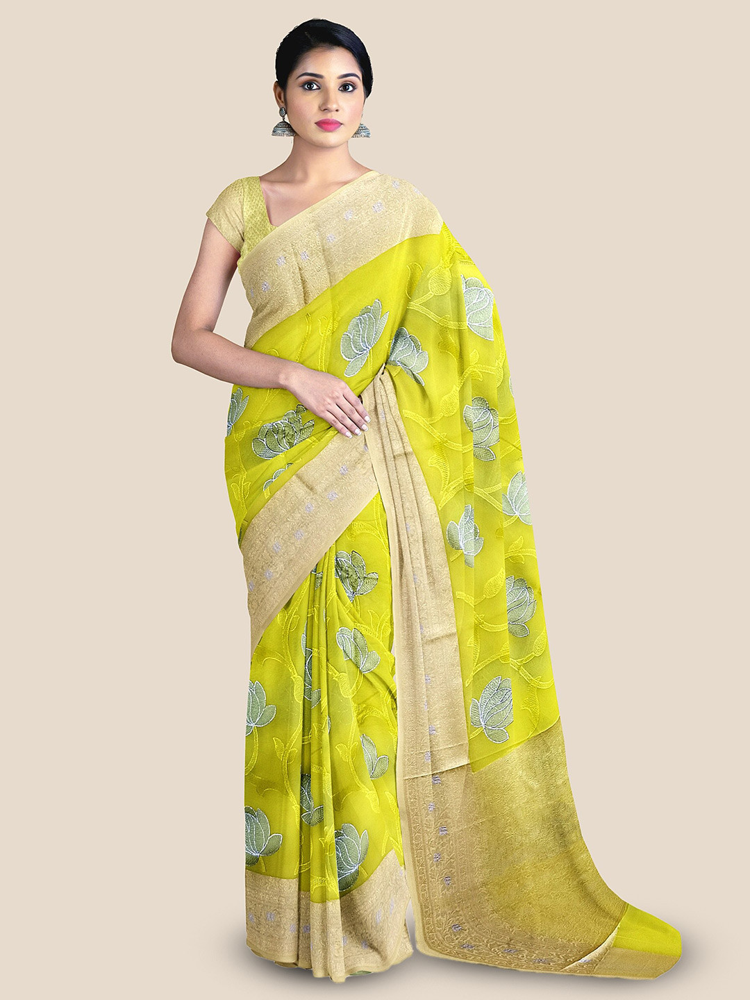 

The Chennai Silks Woven Design Tissue Banarasi Saree, Yellow