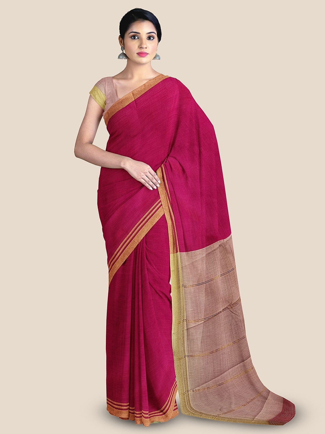 

The Chennai Silks Zari Sambalpuri Saree, Pink