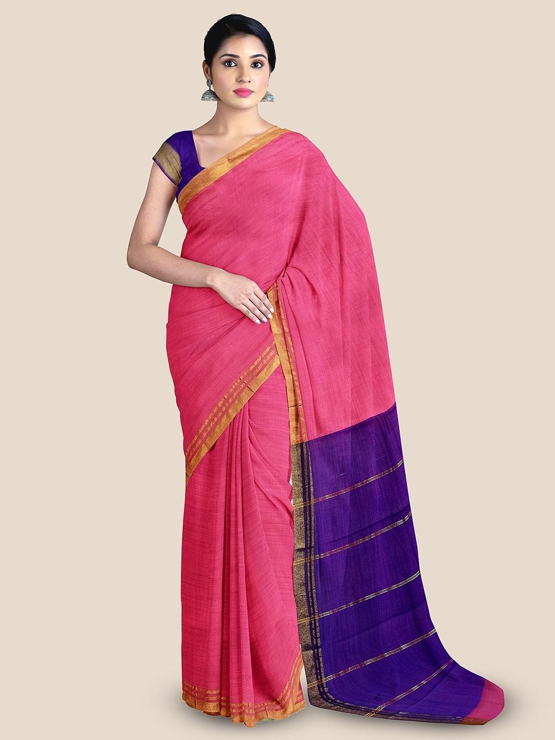 

The Chennai Silks Zari Sambalpuri Saree, Pink