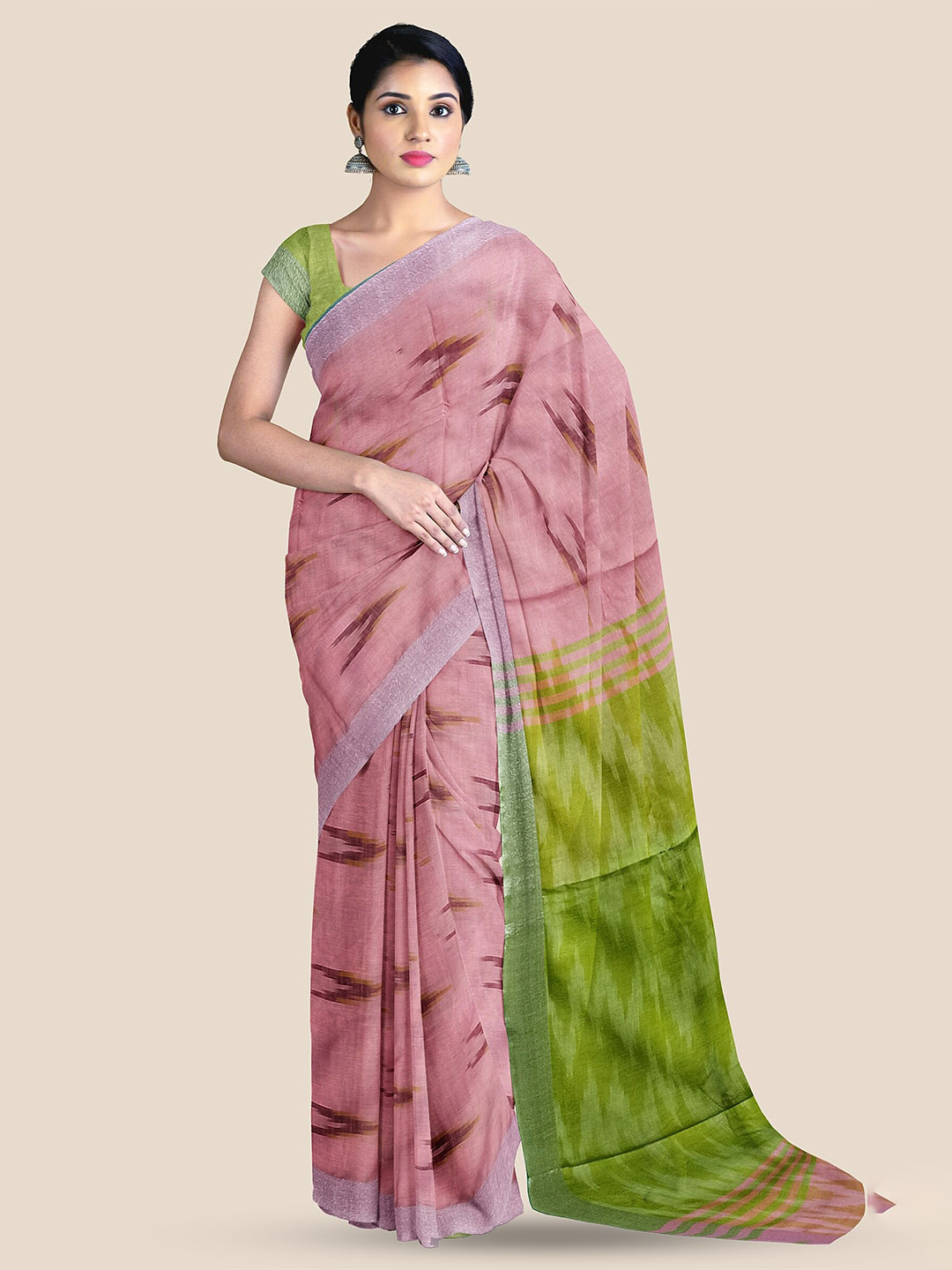 

The Chennai Silks Woven Design Pure Cotton Narayan Peth Saree, Pink