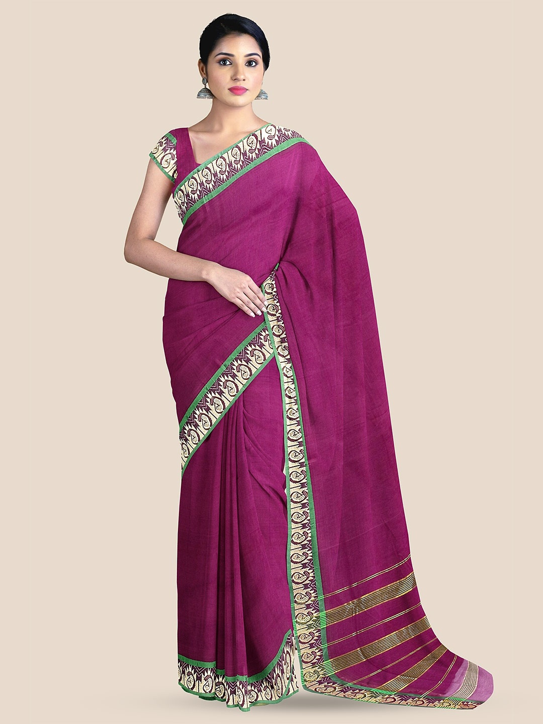 

The Chennai Silks Pure Cotton Kovai Saree, Magenta