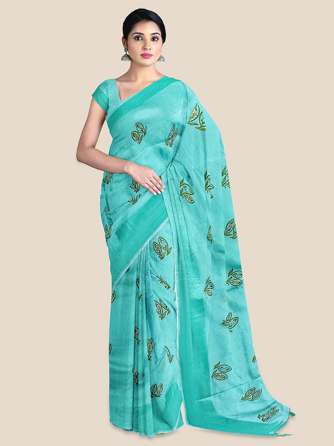 

The Chennai Silks Floral Sambalpuri Saree, Green