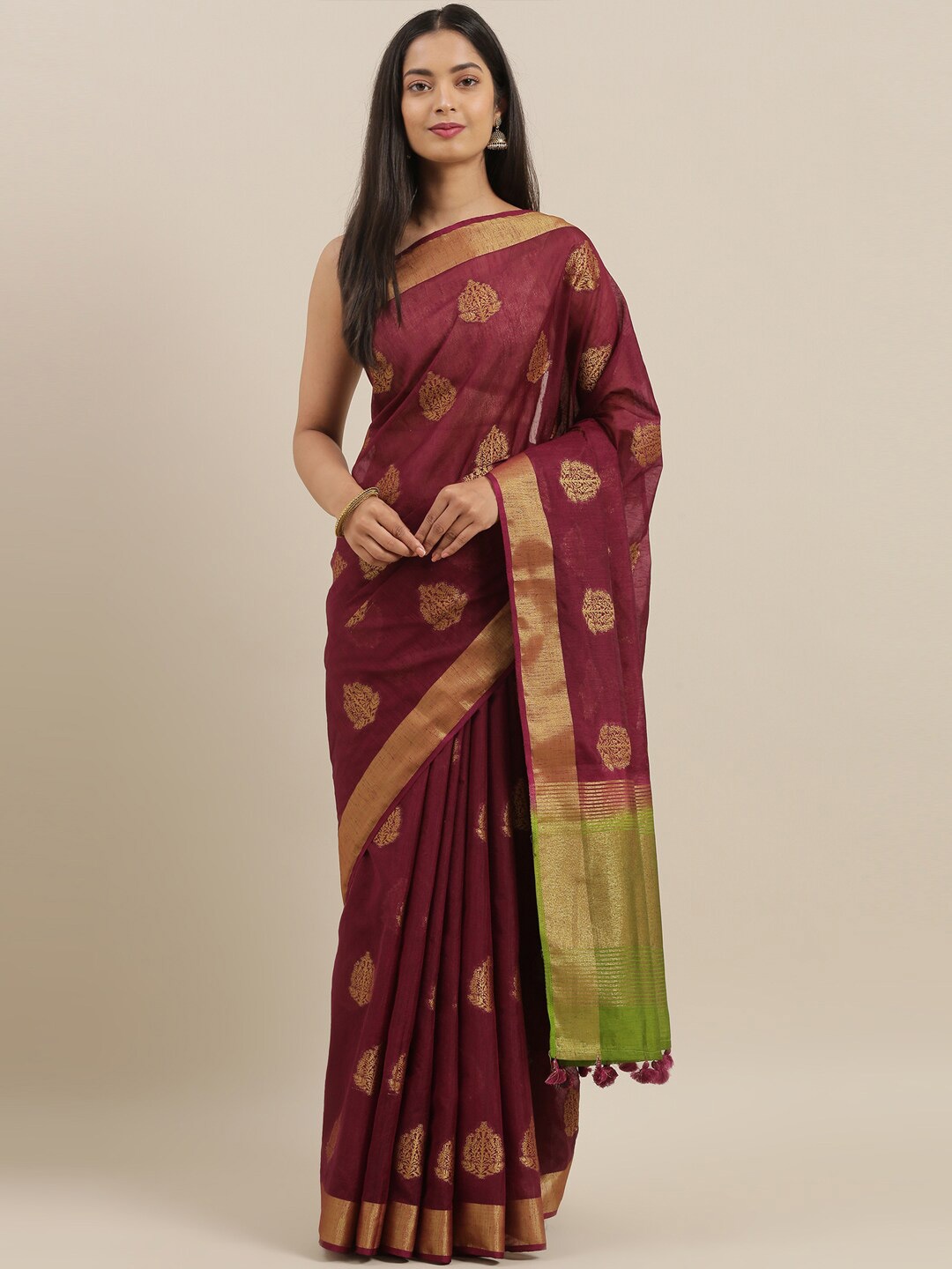 

The Chennai Silks Woven Design Zari Sambalpuri Saree, Magenta