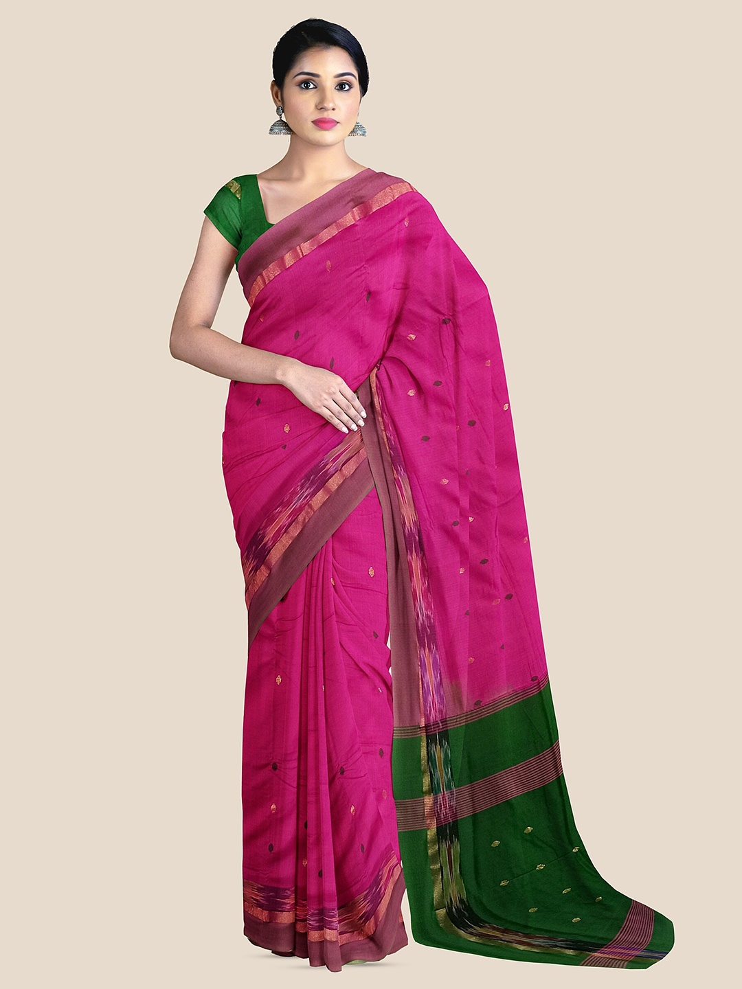 

The Chennai Silks Woven Design Pure Cotton Venkatgiri Saree, Pink
