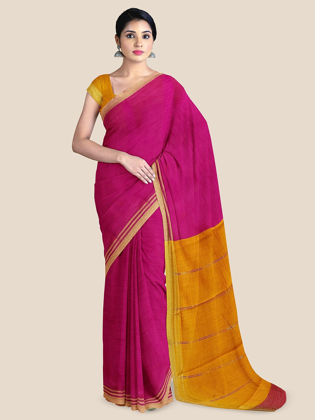 

The Chennai Silks Zari Sambalpuri Saree, Pink