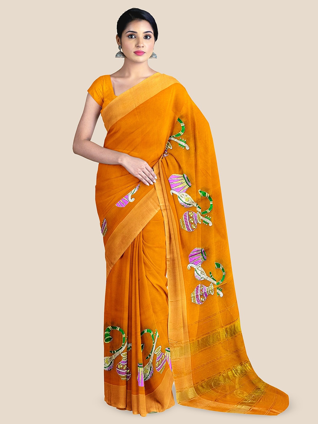 

The Chennai Silks Embroidered Sambalpuri Saree, Yellow