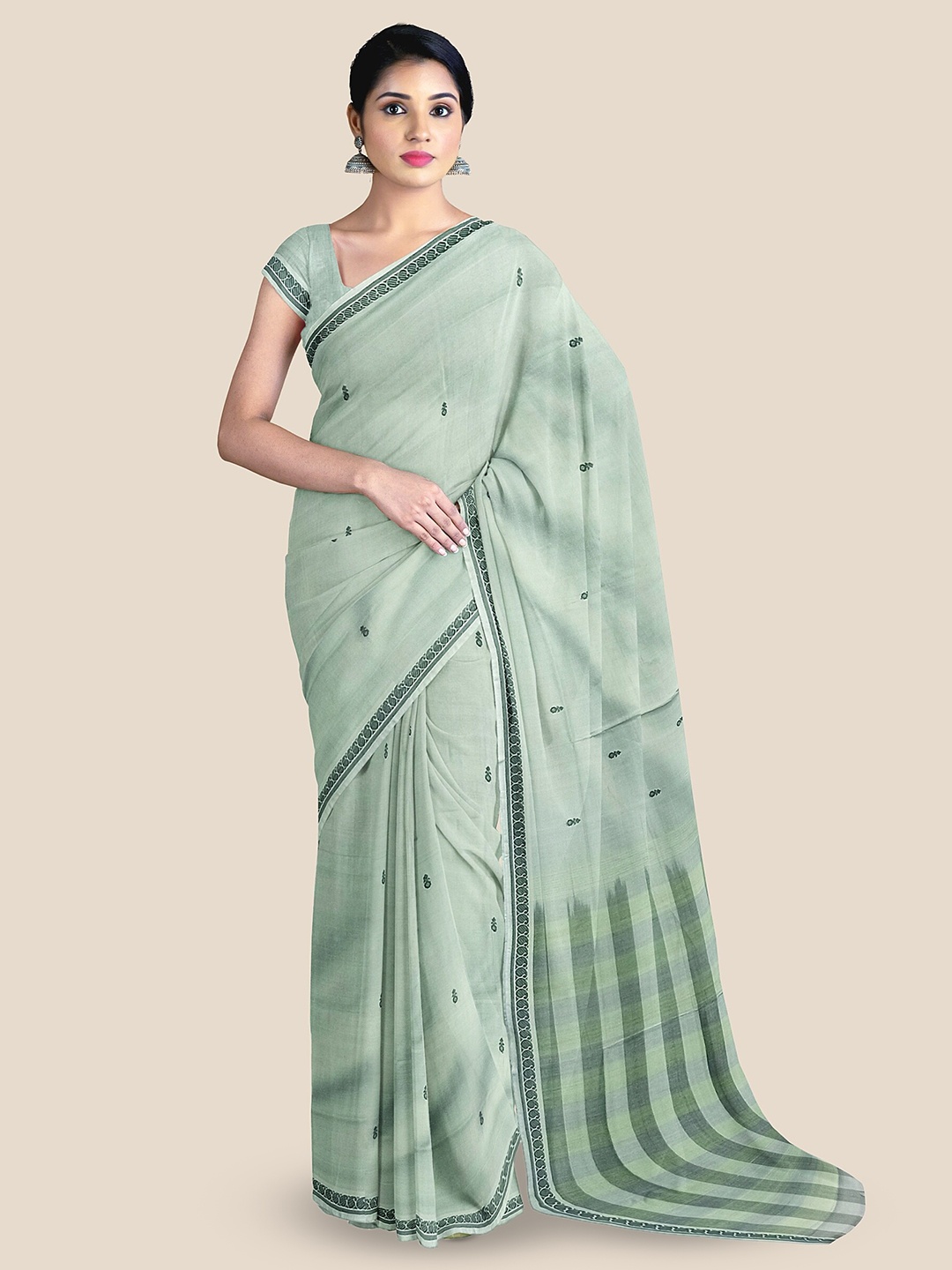 

The Chennai Silks Woven Design Pure Cotton Venkatgiri Saree, Green