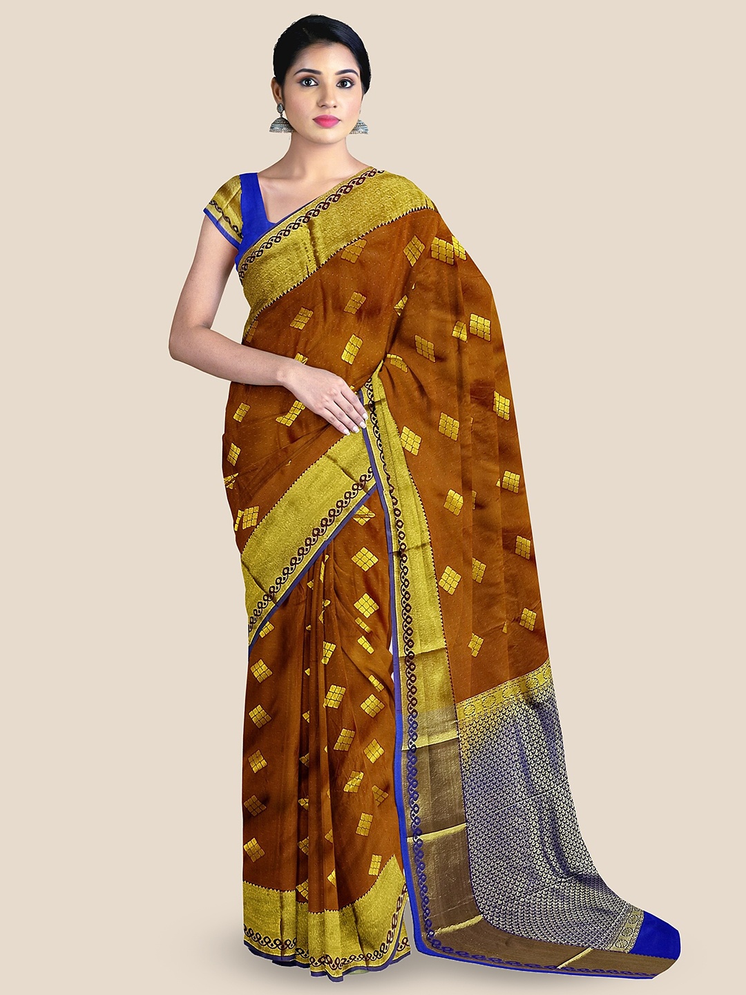 

The Chennai Silks Woven Design Zari Art Silk Saree, Rust