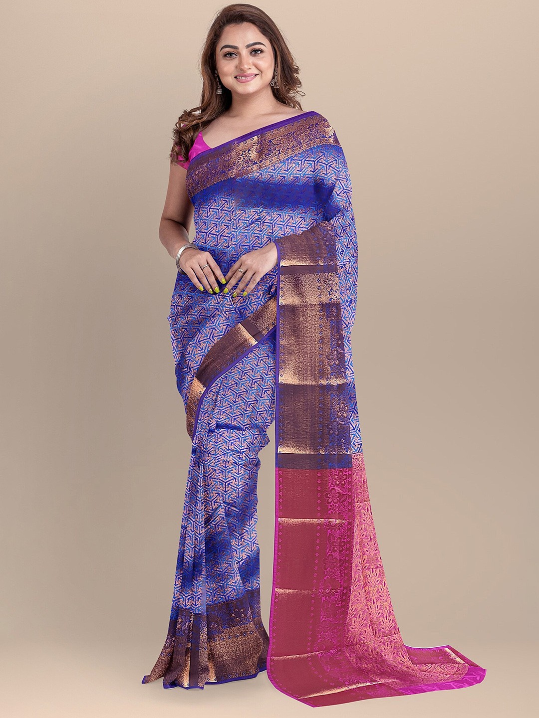 

The Chennai Silks Banarasi Zari Saree, Blue