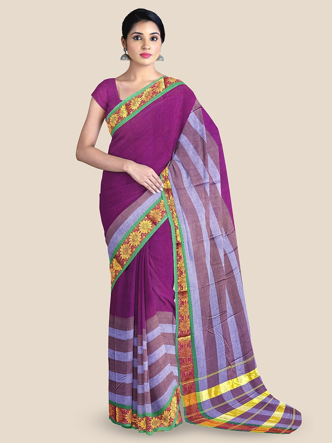 

The Chennai Silks Zari Sambalpuri Saree, Magenta