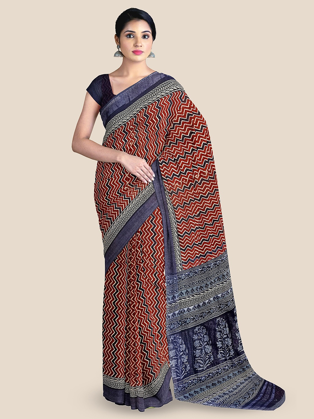 

The Chennai Silks Pure Cotton Narayan Peth Saree, Maroon