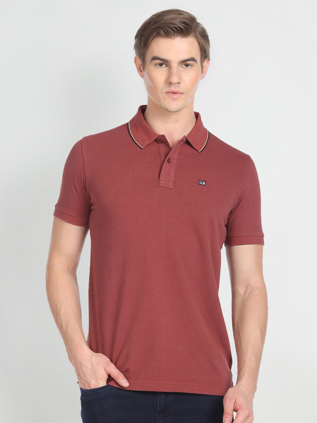 

Arrow Sport Polo Collar Cotton T-shirt, Red