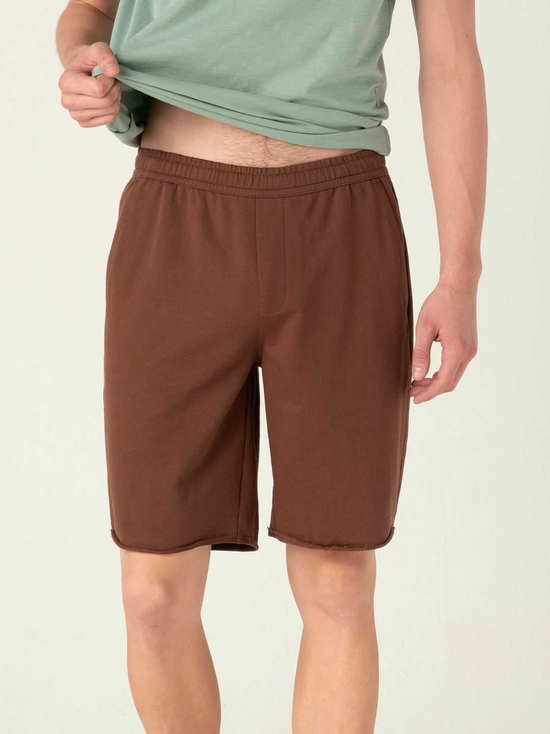 

DAMENSCH Statement Raw Edge Shorts, Brown
