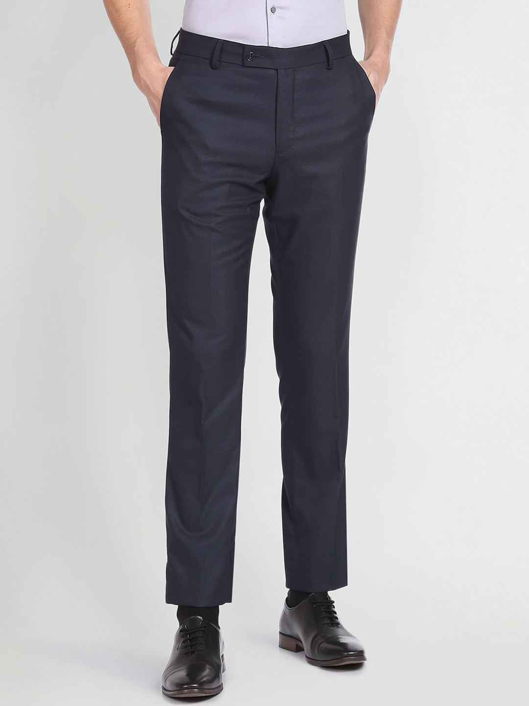 

Arrow Men Mid Rise Formal Trousers, Blue