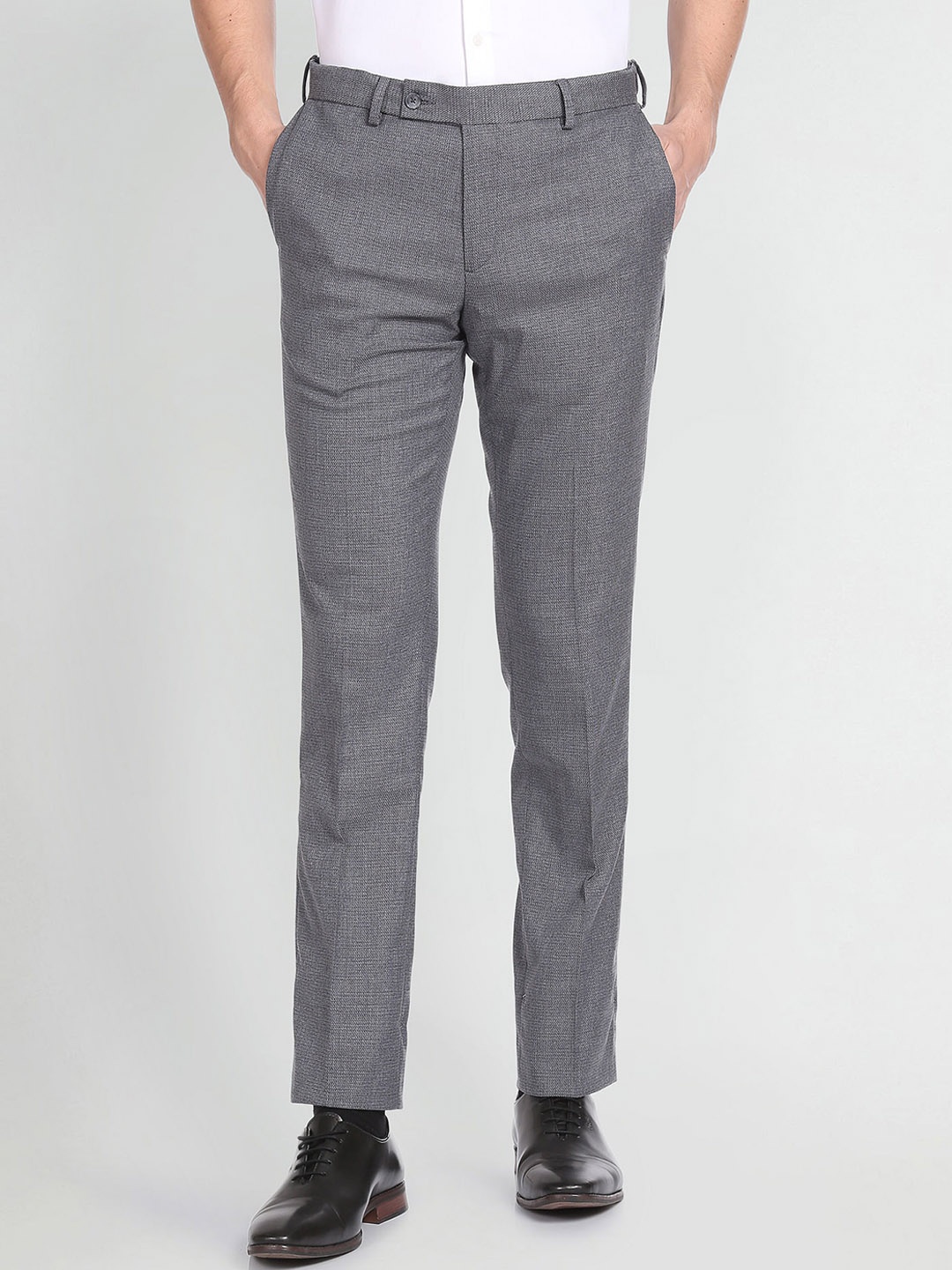 

Arrow Men Mid Rise Formal Trousers, Grey