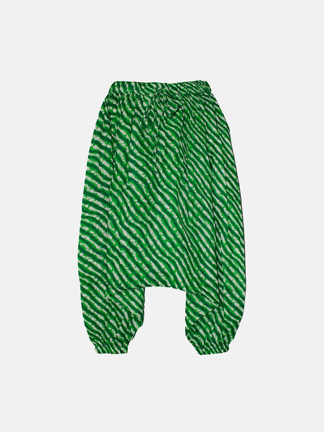 

KiddoPanti Girls Striped Pure-Cotton Jodhpuri Pants, Green