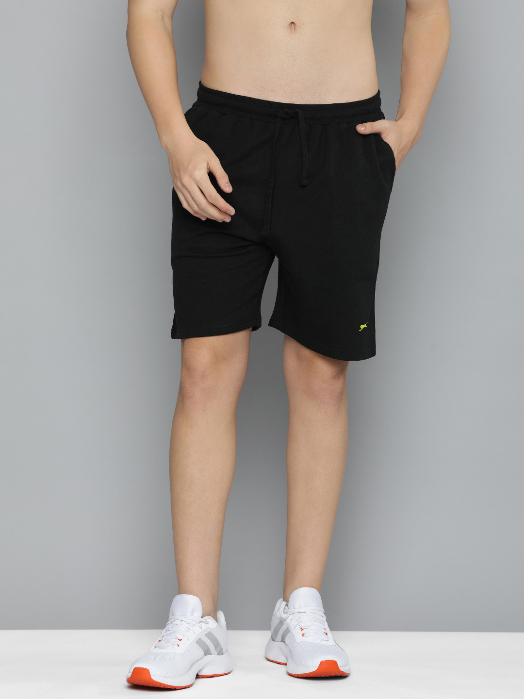

Slazenger Men Solid Slim Fit Running Shorts, Black