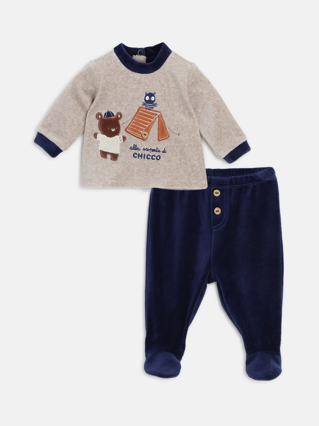 

Chicco Boys Printed T-shirt with Trousers, Navy blue