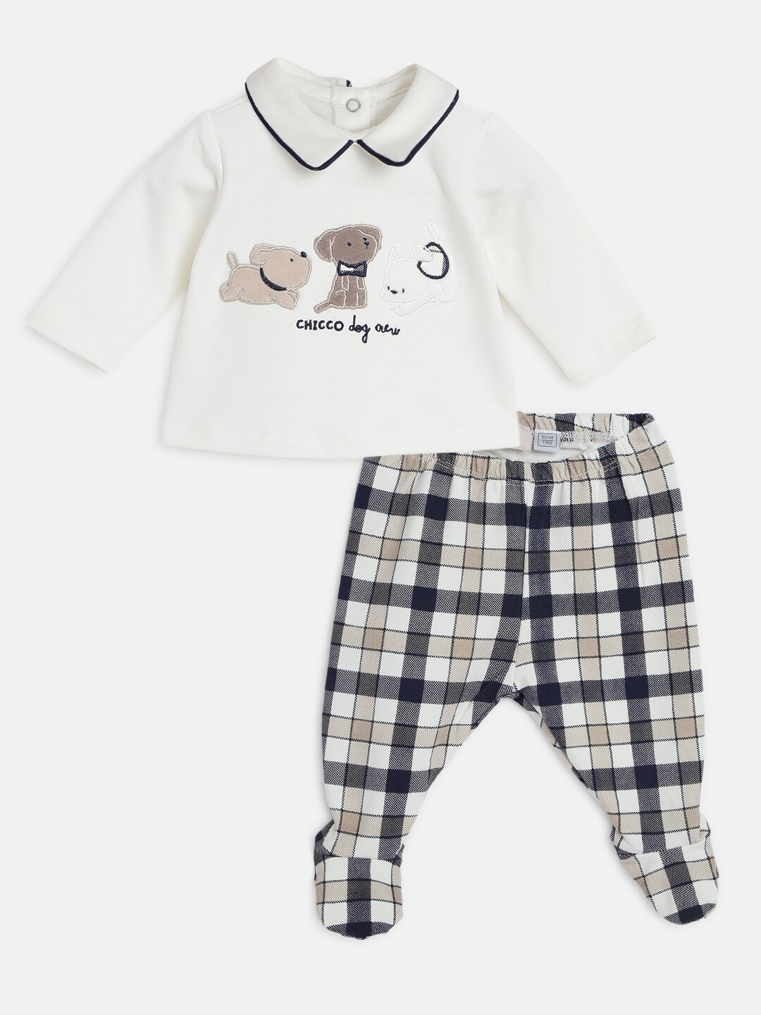 

Chicco Boys Printed T-shirt with Trousers, White
