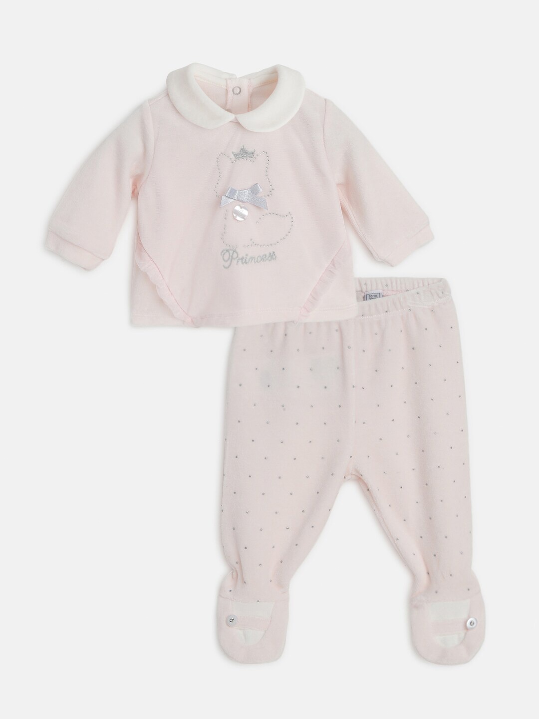 

Chicco Girls Pink & White Embellished T-shirt with Trousers