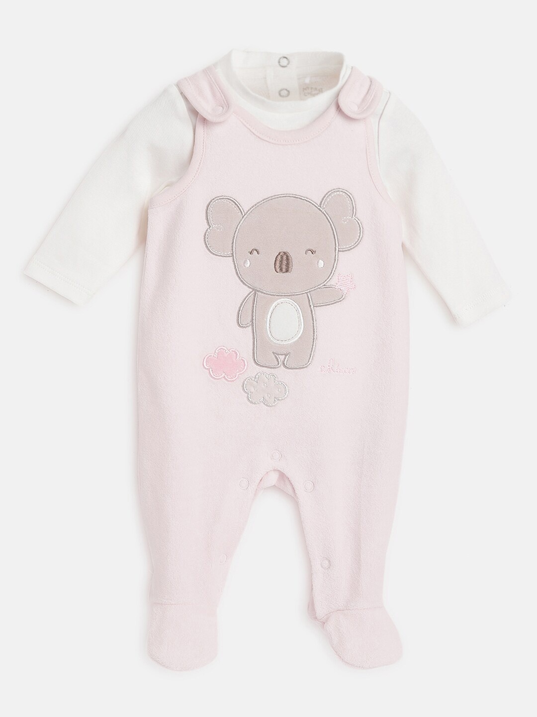 

Chicco Infant Girls Applique Detail Sleepsuit with Bodysuit, Pink