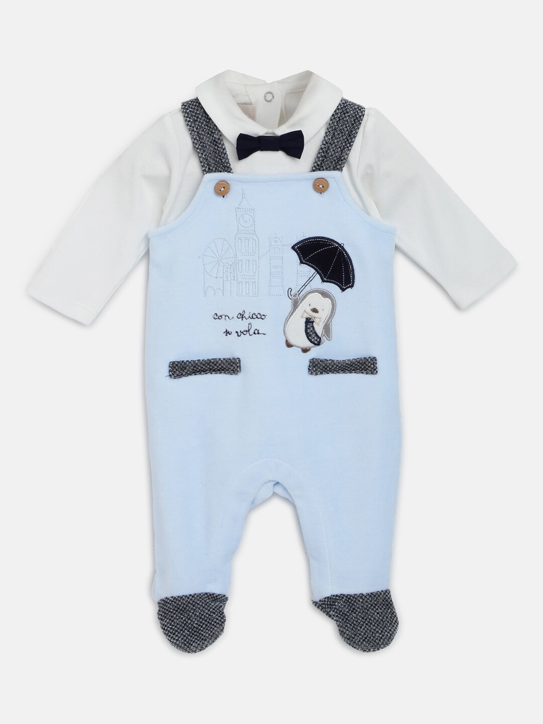 

Chicco Infant Boys Sleepsuit With Applique Detail, White